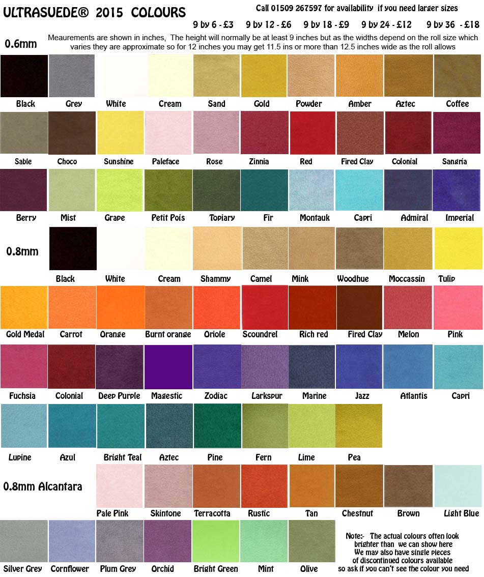 woodland teddies bearmaking supplies ultrasuede fabric colours chart